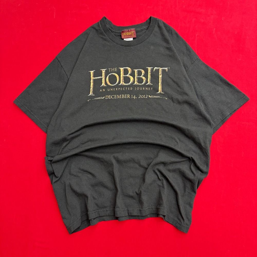 The Hobbit An Unexpected Journey Movie Promo T-Shirt Mens XL Black 2012 Graphic